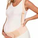 Pregnancy Belly Bands for Pregnant Women, Maternity Belly Band Pregnancy Support Belt with Adjustable Straps (Beige, Medium)