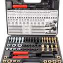 TOMMARS 49-Piece Thread Chaser Set Repair Kit, UNC UNF & Metric with Taps, Dies, and Thread Files for Rethreading and Restoration
