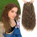 Natural Curly Hair Topper for Women-20inch Lightweight & Breathable Topper Hair Pieces for Thinning Hair, Heat Resistant Fiber Wiglet with Lace Edge to Blending well, Perfect for Daily Use & Styling