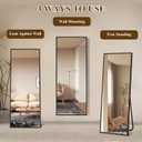 Full Length Floor Mirror 57"x17", Floor Standing with Aluminum Frame, Freestanding/Leaning/Wall Mount, Shatter-Resistant Glass for Bedroom, Living Room, Black