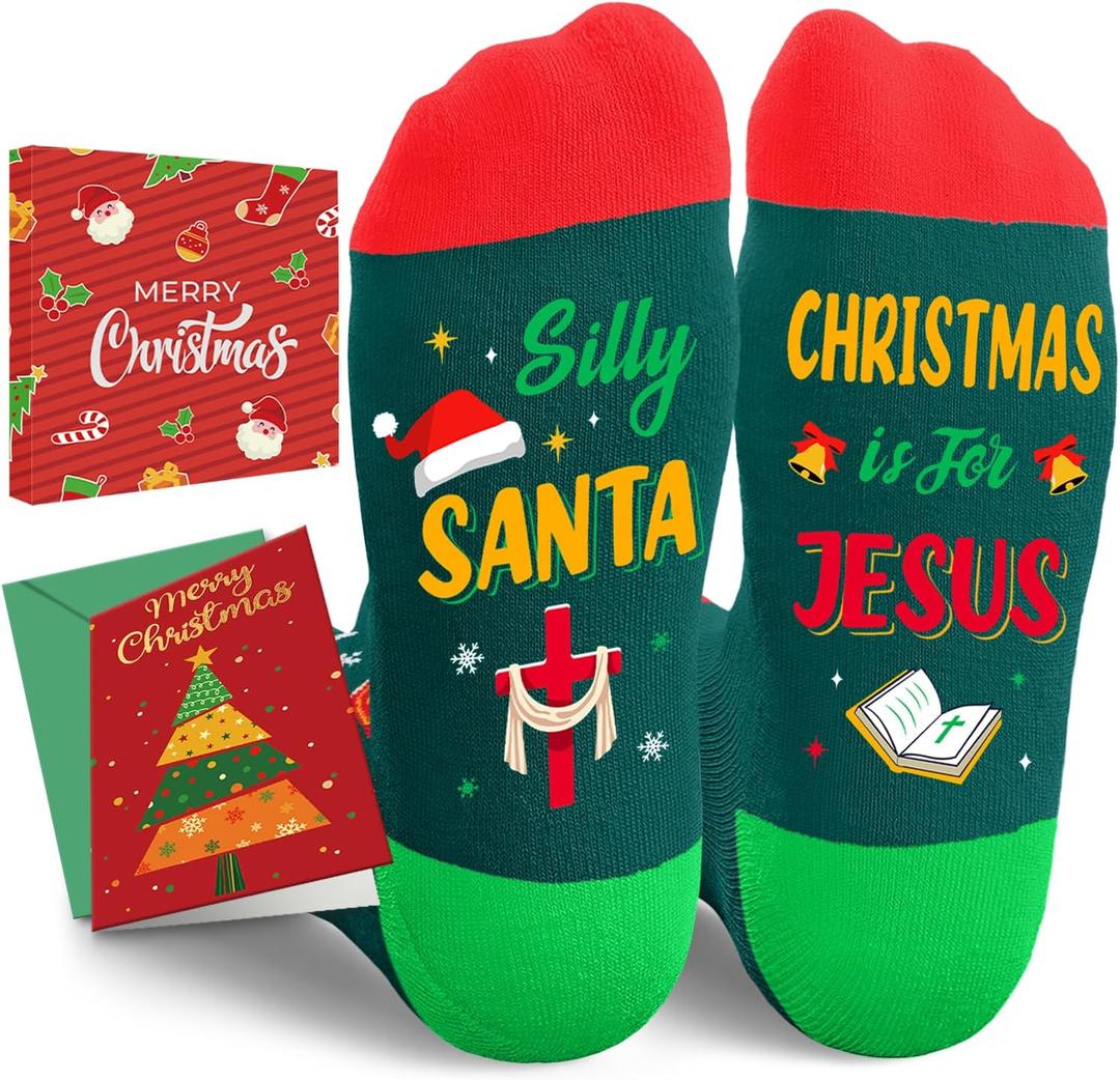 HAPPYPOP Religious Gifts Idea Socks - Jesus Christian Gifts for Women, Men, Christmas Socks