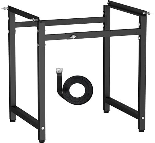 Mondazie Adjustable Metal Bee Hive Stand with 120-Inches Strap for 8 & 10 Frame Beehives Box, 12 to 19 Inches Width Beehive Frame Holder , Heavy Duty Flow Hives Stands Base for Beekeeping, Black