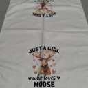 Sviojuce Just a Girl Who Loves Moose Kitchen Towels Decorative Gifts for Deer Lovers Women 16x24, Moose Dish Towel Cloths Dishcloths Tea Towel, Funny Bathroom Kitchen Hand Towel Decor