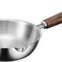 IMEEA 5.5-Inch Egg Pan Omelet Pan SUS304 Stainless Steel Mini Sauce Pan with Wooden Handle