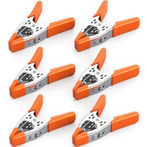 HORUSDY 6-Piece 6" inch Spring Clamp, Heavy Duty Spring Metal Spring Clamps, 2.5"-inch Jaw opening (6-Piece) (Orange)