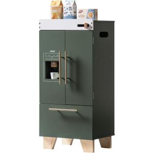 ROBUD Kids Play Kitchen - Vintage Green Refrigerator for Kids Kitchen Playset with Accessories - Pretend Toddlers' Kitchen Toy Fridge - Perfect Baby Gift for Ages 3-8 Years Old 