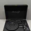 Vinyl Record Player 3-Speed Bluetooth Suitcase Portable Belt-Driven Record Player with Built-in Speakers RCA Line Out AUX in Headphone Jack Vintage Turntable (Black)