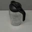 64oz Glass Pitcher with Lid, 2 Quart Mason Jar Pitchers with Lid and Spout, Wide Mouth Breast Milk Pitcher Glass Jug Sun Tea Pitchers, Cold Brew Coffee Pitcher, Fridge Container for Water, Juice, Tea (Black)