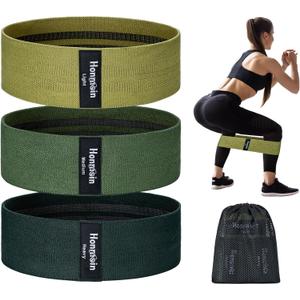 Resistance Bands for Working Out, 3 Levels Exercise Bands Workout Bands Set for Women Men, Hip Legs Booty Bands for Home Fitness, Gym, Yoga, Pilates (Green)