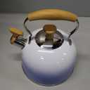 Tea Kettle for Stove Top, 2.5 Quart Whistling Tea Kettle, Food Grade Stainless Steel and Ergonomic Folding Handle, Tea Pots for Tea, Coffee, Milk - Gradient Blue