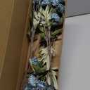 Floroom 5pcs Dusty Blue Faux Silk Mums Artificial Flowers, Bulk Fake Small Mini Chrysanthemums with Stems for DIY Slate Blue Wedding Centerpieces Floral Arrangements Vase Fillers Home Decorations