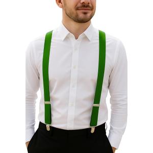 Trilece Suspenders for Men - Adjustable Elastic Mens Suspenders with Heavy Duty Strong Clips