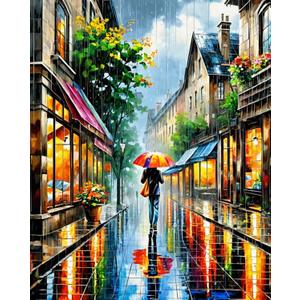 Rain Street Paint by Numbers Kit for Adults Beginners Loneliness Girl Oil Painting Kit Adult Paint by Number Kits on Canvas DIY Painting Art by Numbers for Gifts Home Wall Decor 16x20 Inch (LF020)