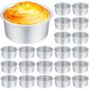 Gerrii 35 Pcs 4 Inch Cake Pans Nonstick Aluminum Small Round Cake Baking Pans Molds for Cheese, Pizza, Quiche, Home Party Baking Supplies, Leakproof and Easy Release