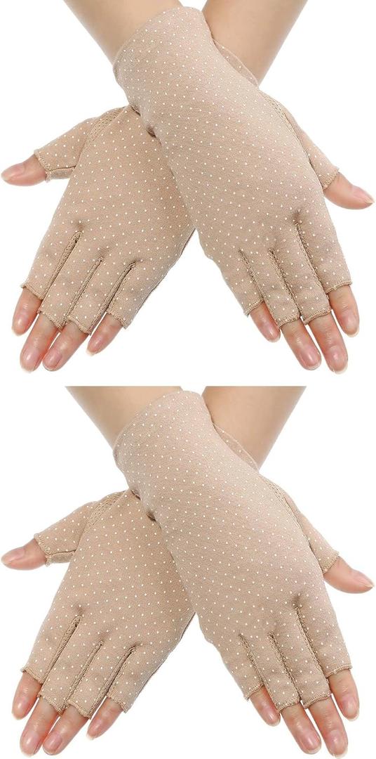 Maxdot Sun Gloves for Women UV Protection Fingerless Non Slip Sunscreen Driving Gloves for Summer Outdoor