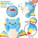 PEACH CAT Long Dragon Cat Plush Pillow Cute Dragon Cat Stuffed Animal for Boys and Girls Blue 19.6"