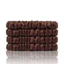 100% Mulberry Silk Scrunchies, 4 PCS, 22 Momme, Brown - Protecting Hair from Damage, for Hair Sleep, Silk Hair Ties Elastics