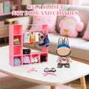 Doll Clothes Closet/Wardrobe Large Plus 10 Hangers, Doll Accessories Display Box, Clothes Storage for Figures, Portable Storage for Fashion Doll Clothes, Gift (Pink)