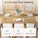 LITTLE TREE 31.5 Inch Modern Dining Table, Square Kitchen Table for Small Space, Perfect for 2-4 People, Mid-Century Modern Style for Kitchen & Dining Room, Brown & Black