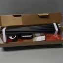 Black No Drill Curtain Rods for Windows 48 to 84 Inches, USFOOK 5/8 Inch Curtain Rods No Drilling with 3M Adhesive Holders, Adhesive Drapery Rod with Round Finials