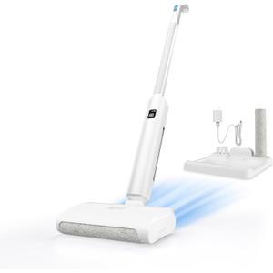 Wet Dry Vacuum Cleaner Cordless Mop,Upgraded Electric Mop,Quiet Self-Propelled Up to 60 Mins, Dual Water Tank,Cordless Mop Vacuum Cleaner for Hardwood Floor Cleaning (White)