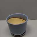 Ceramic Pots for Plants - 8 Inch Planter for Indoor Outdoor, Round Flower Pot with Drainage Hole and Saucer, Modern Planter, Home Garden Apartment Decor, Gifts for Plant Lovers, Purple-Blue