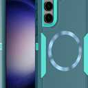 Designed for Samsung Galaxy S24 Case,Magnetic,Double Drop Protection Heavy Duty,Compatible with MagSafe,Dustproof,No Fading, No Yellowing,for Men Women,Lake Blue