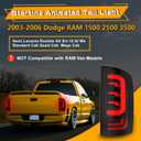 Daikokuya Sequential Full Led Tail Lights for 2003 2004 2005 2006 Dodge RAM 1500 2500 3500,2002 RAM 1500 Starting Animated Tail Light Assembly，Brake,Dynamic Turn Signal, Reverse Light【Smoked】
