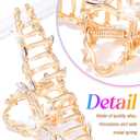 CAKURE Gold Claw Clip Fancy Hair Clips Rhinestone Hair Claw Clips Sparkly Hair Accessories for Women (Pack of 2) (a-gold&silver)