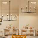 AFQEJG LED Chandelier for Living Room Black Metal Pendant Chandeliers Light Fixtures for Dining Room Entryway High Ceiling Lights 12-Light