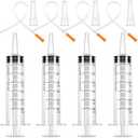 Tondiamo 4-Pack Lamb & Goat Kid Feeding Kit - 60ml Plastic Syringes, 12.6 Inch Clear Tube Feeding Set
