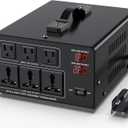 8000W Voltage Converter Transformer Step Up 110V/120V to220V/240V or Step Down 220V to 110V AC Power Converte, Circuit Breaker Protection, 3 US sockets, 3 Universal sockets, LCD Display