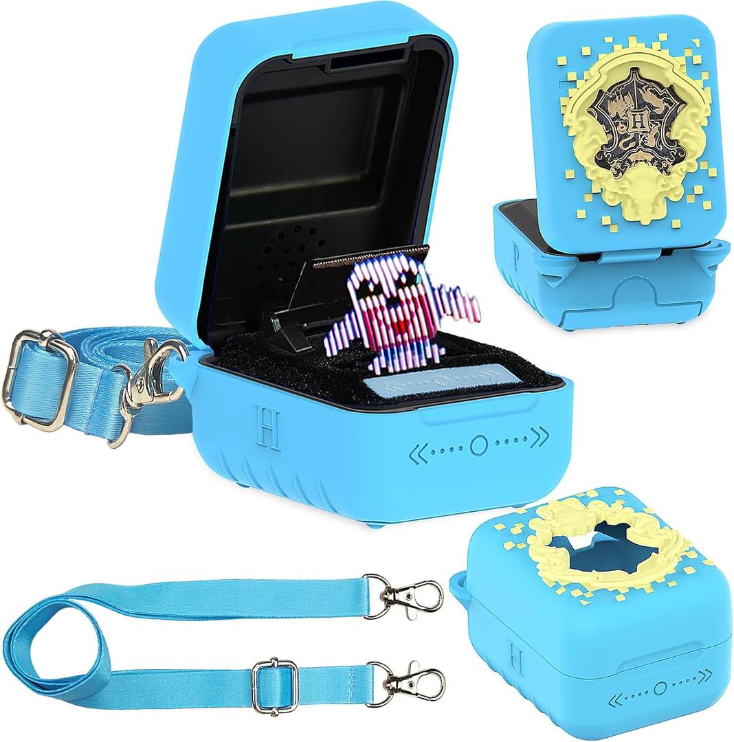 2 x JCHPINE Silicone Cover Case for Bitzee Harry Potter Interactive Digital Pet, Protective Cover for Harry Potter Bitzee Pets Accessories (Blue)