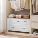 SONGMICS Dresser for Bedroom, Wide Dresser with 5 Fabric Drawers