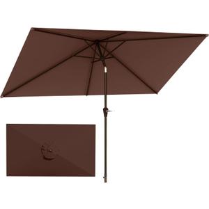 6.5'x10' Rectangular Patio Outdoor Umbrella,Large Coverage with Push-Button Tilt & UV Protection,Sturdy Ribs for Deck,Lawn,Pool,Backyard