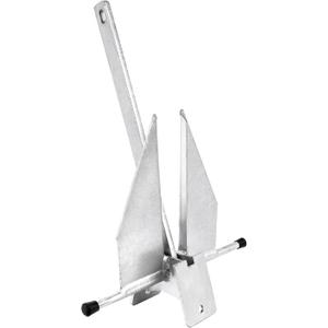 MARINE SYSTEM Portable Galvanized Fluke Style Anchor 13 lb for Different Size Boats Pontoon, Deck, Fishing, and Sail (20-32 FT Boats)