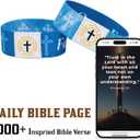 2 x DuduCraft Cross Christian Prayer Wristband Gifts for Women, Valentines Fathers Mothers day gifts for women, mom, dad, teen, wife - Graduation gift for College, Teacher, Confirmation gift for Teens