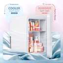 EUHOMY Mini Fridge, 4 Liter/6 Can Compact Refrigerator, AC/DC Portable Cooler & Warmer for SkinCare, Food and Drinks, Mini Fridge for Bedroom, Office, Car & Dorm, White