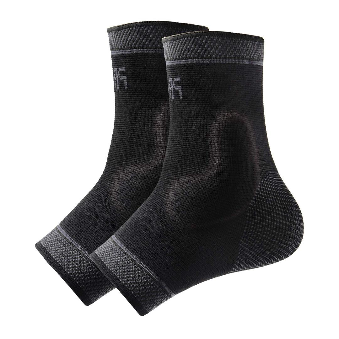 Adjustable Foot Socks, Ankle Brace Compression Support Sleeve with Silicone Gel, Arch Support - Boosts Recovery from Joint Pain, Sprain, Plantar Fasciitis (Black-Small)