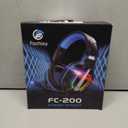 Fachixy FC200 PC Gaming Headset for PS4, PS5, Switch, Xbox One, Mac, Noise Canceling Headphones with Microphone, Computer Headset with 3.5mm Jack & RGB Light (BLUE)