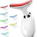 Facial and Neck Massager, Face culpting Tool with 7 Colour Modes and Vibration, Facial Beauty Device for Skin Care (White)