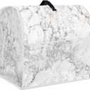 Stand Mixer Cover Compatible with Kitchen Aid Mixer, White Marble Print Kitchen Appliance Dustproof Covers with Pockets, Fits All Tilt Head & Bowl Lift Models Mixers (L(6-8 qt), White Marbling)
