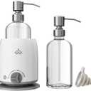 Oil Warmer Dispenser Heated Accelerated Absorption with Perspectivity Glass Bottle Massage Oil Lotion Warmer Heater for Massage Therapy Spa