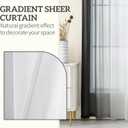 Set of 2 Chiffon Ombre Sheer Curtains, Gradient Window Curtain Panels Drapes, Grommet Top Semi Sheer, Voile Window Treatment for Girls Bedroom, Living Room, Patio Door, 52 x 63 in, Black