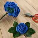 Higfra Artificial Flowers 50 Stems Realistic Roses - Lifelike Fake Flowers for Wedding Bouquets, Baby Shower Decor, Home Centerpieces, DIY Floral Arrangements (Royal Blue, 50pcs)
