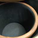 Leather Storage Ottoman Round, Foot Stool with Storage for Living Room, 14.8"D x 14.8"W x 17.3"H