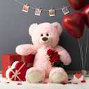 HollyHOME Big Teddy Bear Large Teddy Bear Stuffed Animal Birthday Valentines Day Plush for Kids and Girlfriend 36 inch Pink