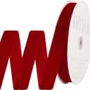 Red Velvet Ribbon 1 Inch x 25Yards, Nylon Vintage Velvet Ribbons Perfect for Christmas Decoration, Handmade Craft, Gift Wrapping, Bow Making, Bouquet Packaging