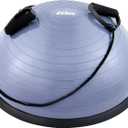 ZELUS Balance Ball Trainer with Resistance Bands and Foot Pump, Inflatable Yoga Ball for Home Gym Workouts, 23 Inch Exercise Half Ball for Balance Training Core Strength Fitness More, 330lb Cap (Dutch blue)