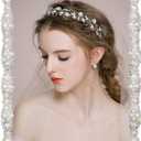 DIKAR 8x10 Picture Frame with Pearl for Wedding, Silver Plated with HD Acylic Finish Photo Frames with Rhinestones for Horizontal and Vertical Decor Tabletop Display